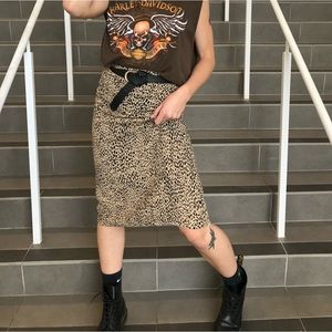 Brandy Melville O/S Leopard Print Midi Skirt
